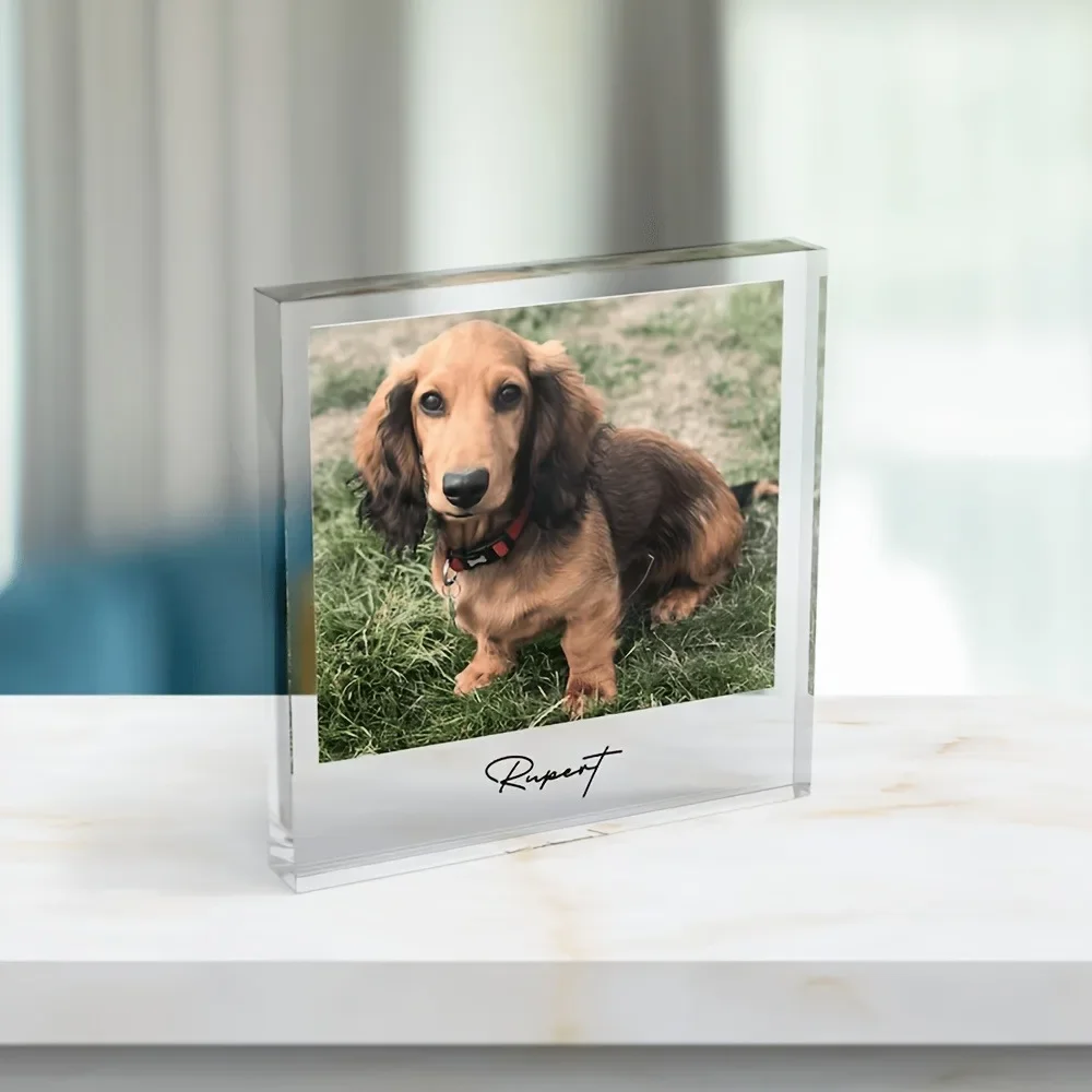 Custom Acrylic Photo,Personalized Text Picture Frame Family Couple Photo Desktop Ornament Anniversary Birthday Memorial Gift image 6