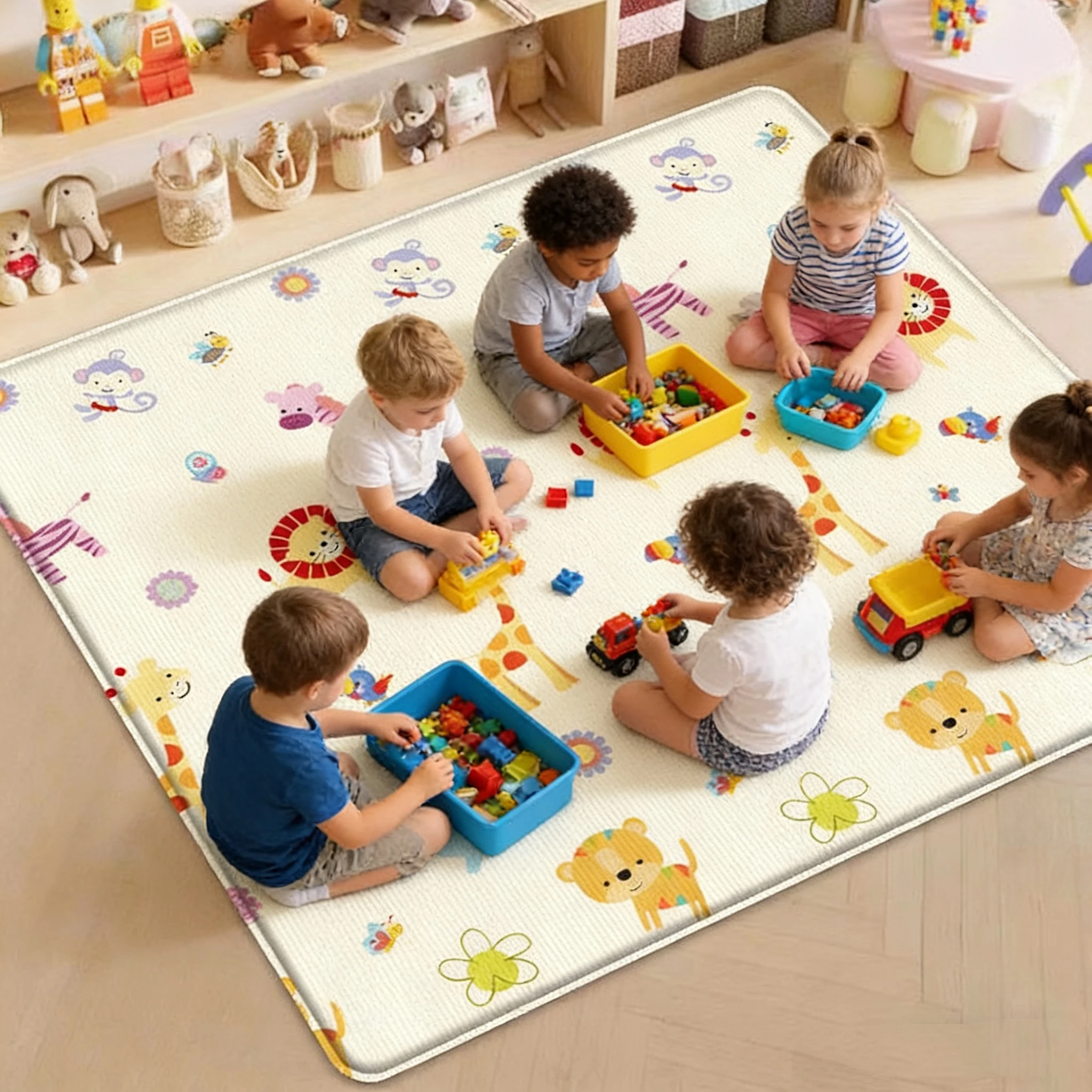 無毒ベビー用クロールプレイマット 10種類のスタイルと5サイ - Kids Education Rug のレビューと価格