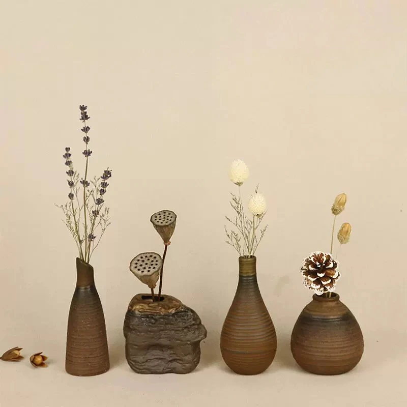 Living room decor ornaments, home decor tabletop cabinets vintage nostalgia, Zen-style vase display