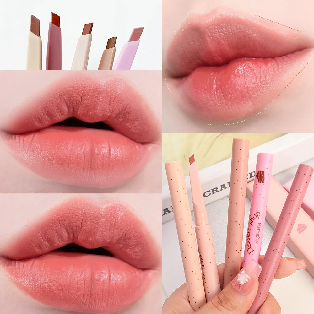 5 Colors Matte Lip Liner Pencil Nude Pink Matte Solid Lipstick Pen Sexy Long Lasting Moisturizer Lipliner Charming Lip Cosmetics