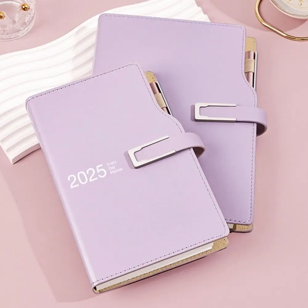 A5/A6 2025 Agenda Planner Notebook Magnetic Buckle 176 Pages 12 Months Planner Notebook Durable Thicken 365 Days Notepad