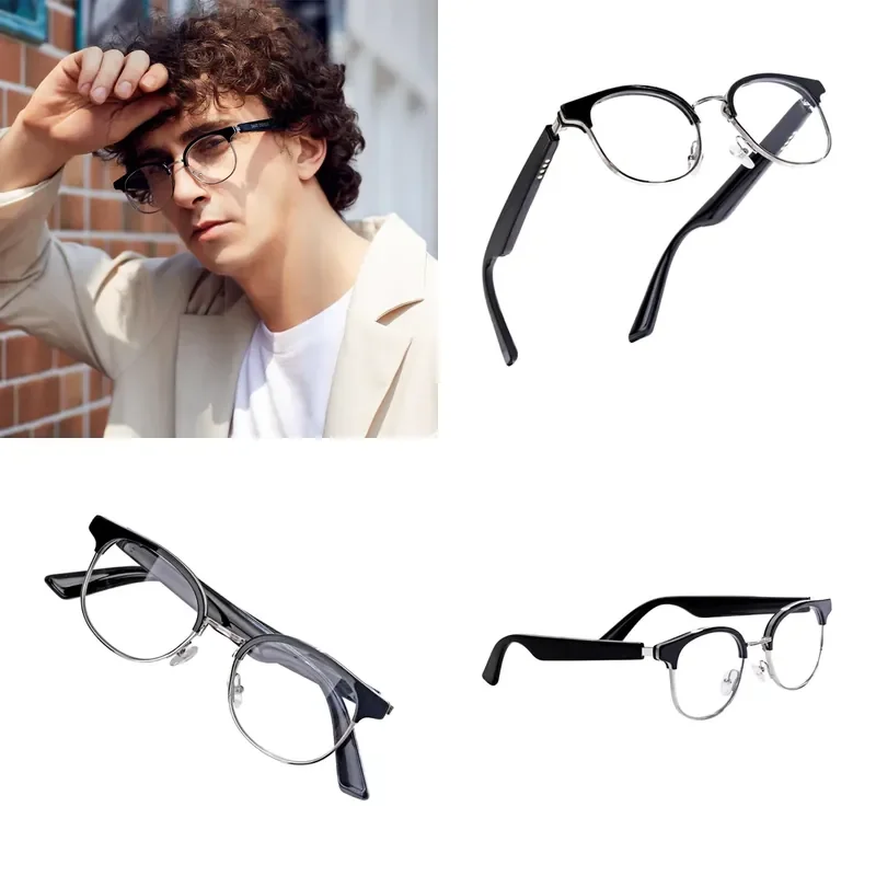 

Latest Style Fashion Half-Frame Fast Charging Optical Wireless Smart Bluetooth Prevent Blue Light Glasses For Listening Music