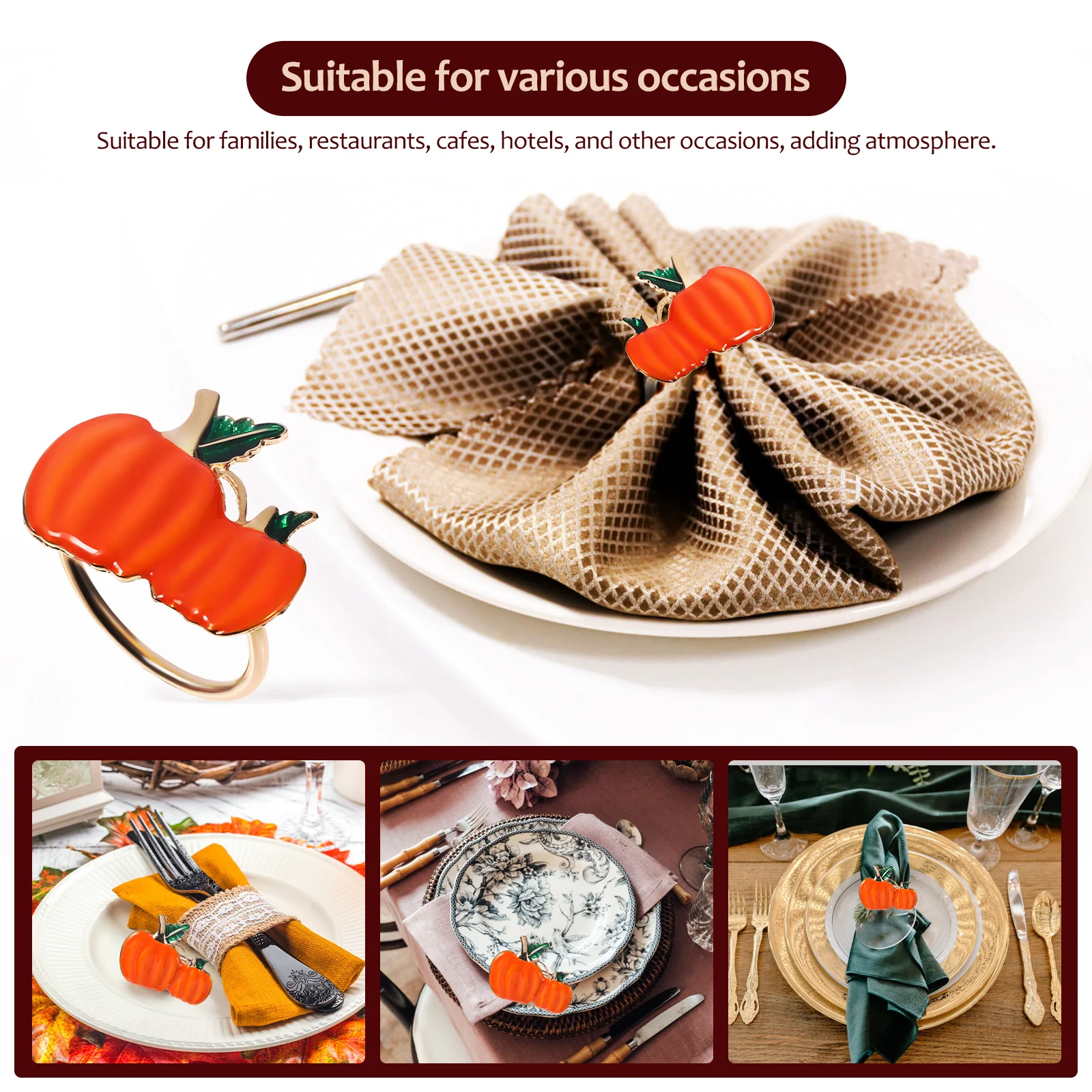 

6 шт., пряжка для салфеток с тыквой, мужские украшения на Хэллоуин, держатель для стола из цинкового сплава
