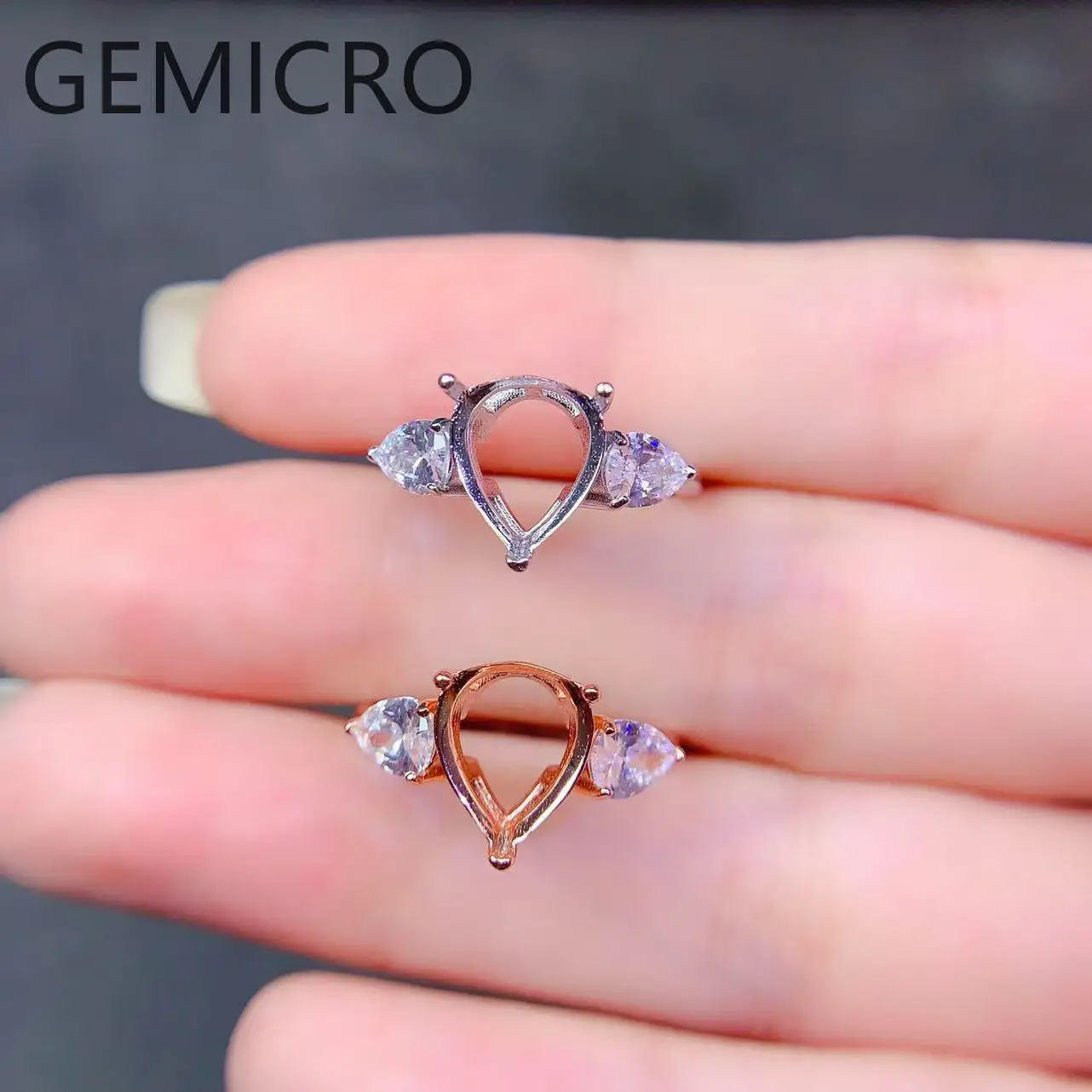 

Fashion DIY Ring Empty Holder S925 Sterling Silver Setting 8x10mm Fine Charm Wedding Jewelry for Woman Accessory