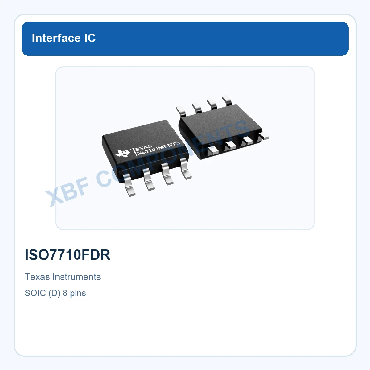 ISO7710FDR Texas Instruments Digital Isolator IC 1-channel SOIC (D) 8 pins