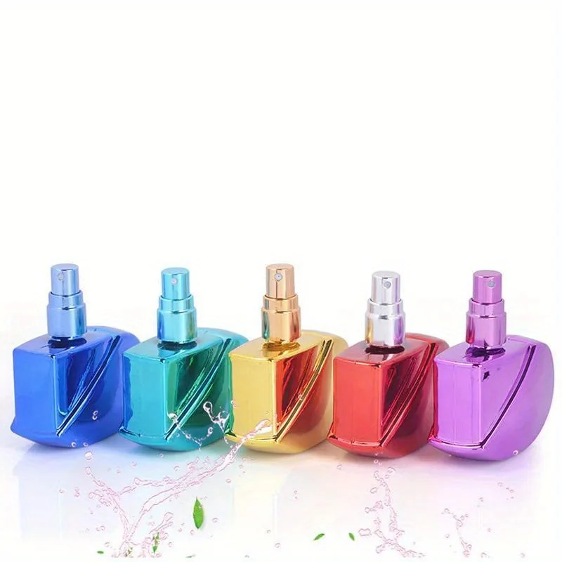 Colorful 25ml Heart Shaped Refillable Spray Perfume Bottle Thick Glass Pump Parfum Atomizer Travel Empty Cosmetic Containers