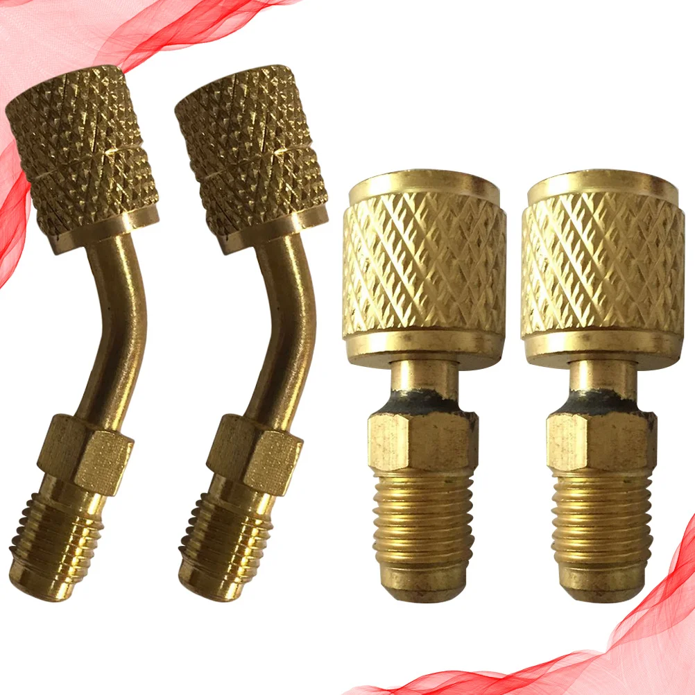 4 قطعة مكيف الهواء محول التبريد مجموعة R410a خرطوم مطاطي معدني مزيل سريع المثبت موصل للمركبة التيار المتناوب #3