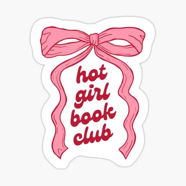 Hot Girl Book Club Bow Design  5PCS Stickers for Decor  Wall Kid Stickers Funny Decorations Water Bottles Living Room Room