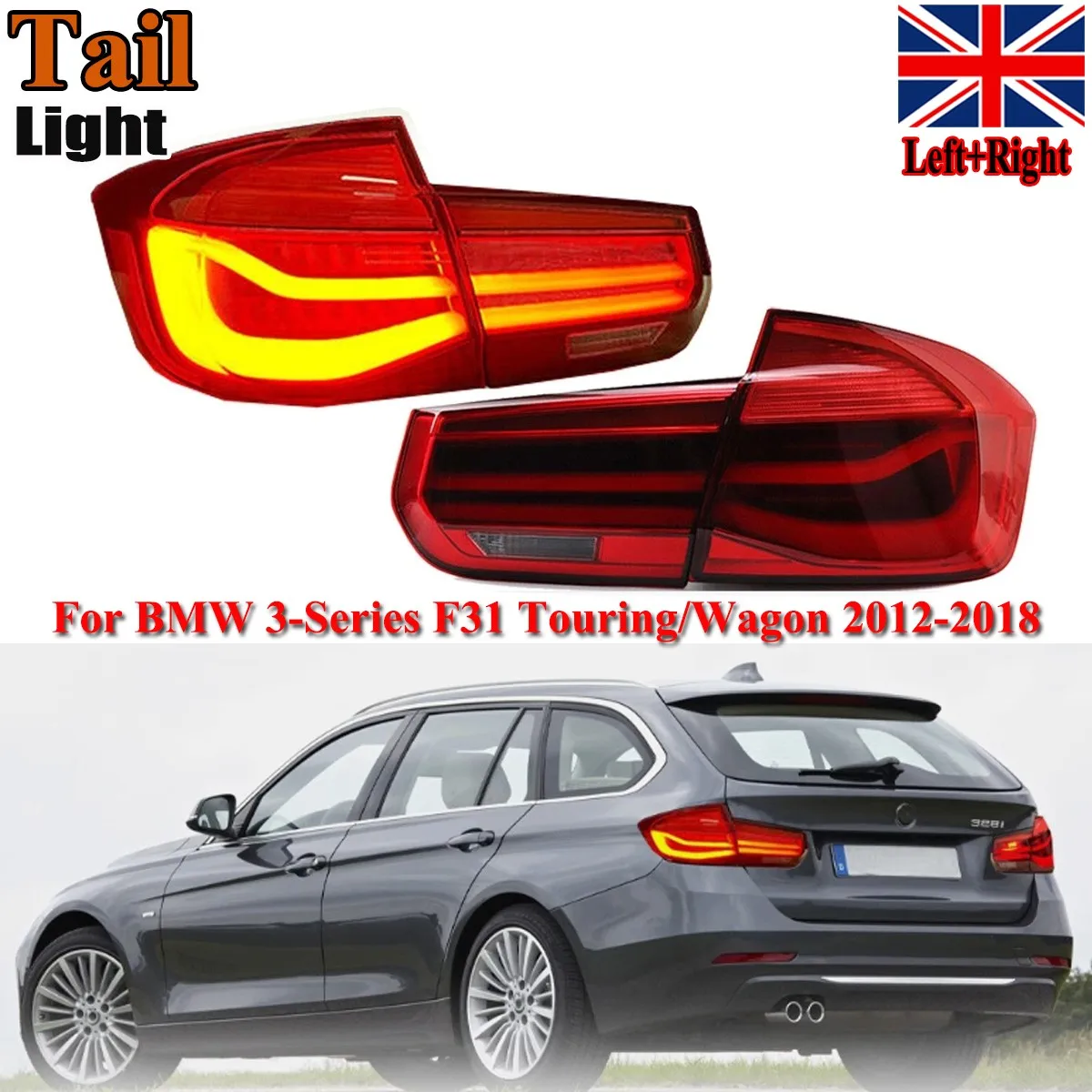 

Задние фонари для BMW 3-Series F31 320i 330i 340i Touring 2012-2018, красные линзы, светодиодные задние фонари