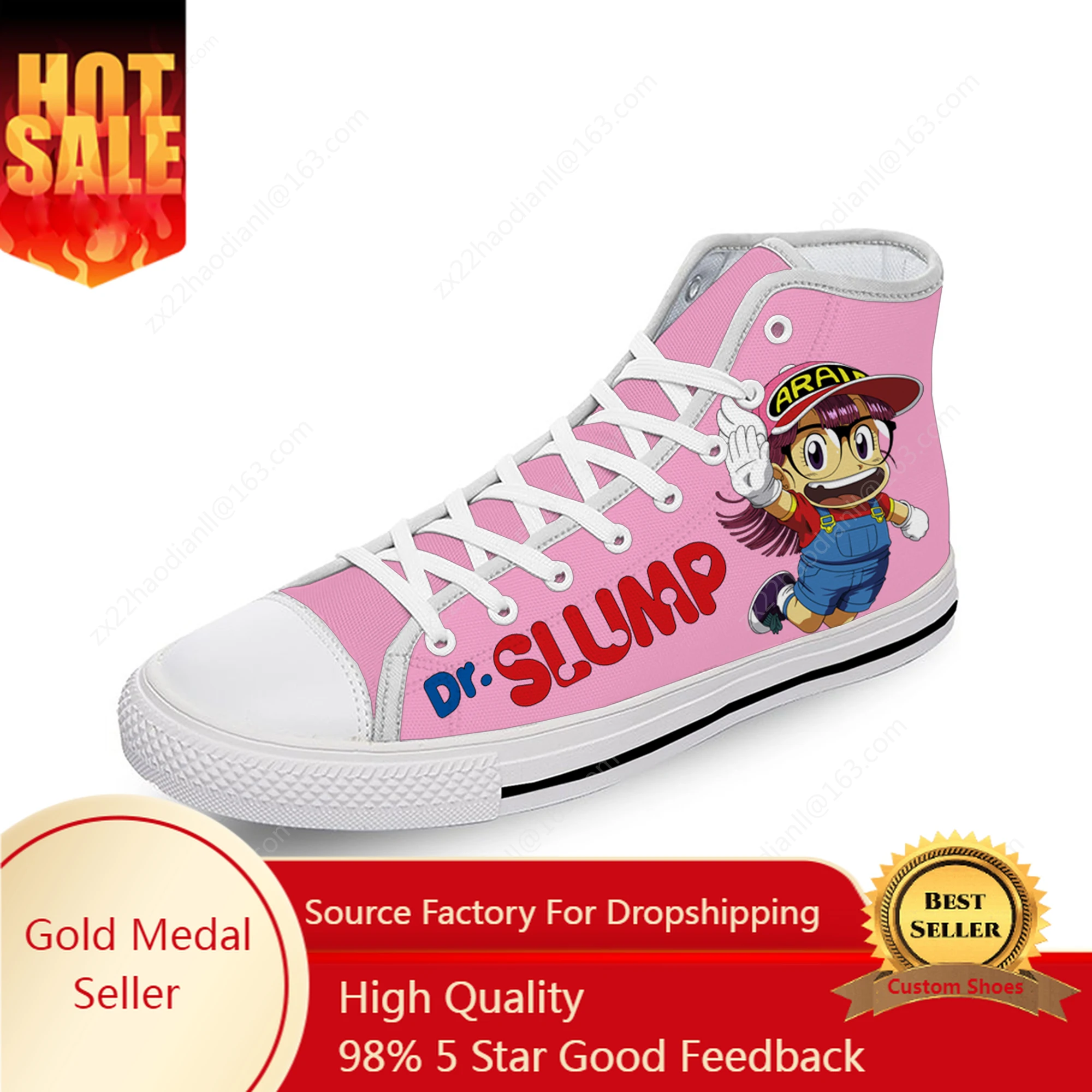 Arale Dr Slump Japanese Anime High Top Sneakers Mens Womens Teenager Casual Shoes Canvas 3D Print Shoes Cosplay Lightweight shoe