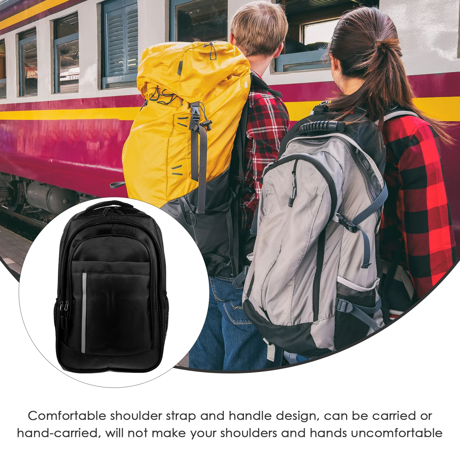 

Двойной рюкзак на плечо, большая вместимость, водонепроницаемая ткань Оксфорд для мужчин, ноутбук, путешествия, школа, деловая поездка, портативный портативный