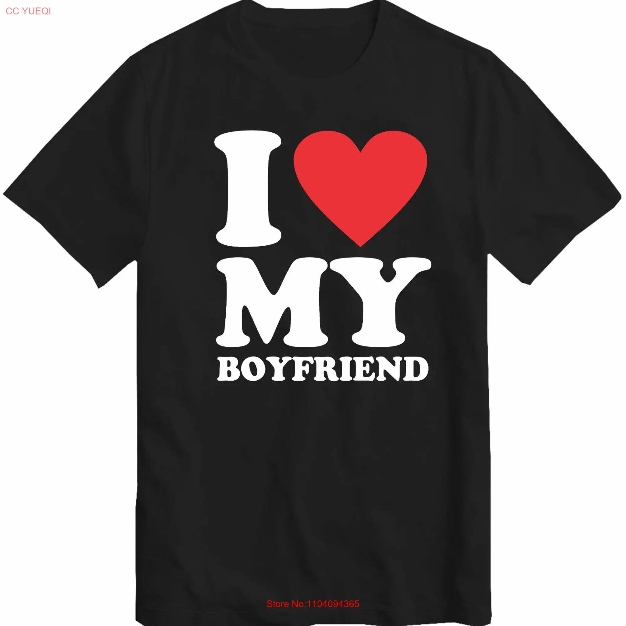 I Love My Boyfriend T Shirt Birthday Valentines Day Wedding Anniversary Christmas Joke Vintage Ladies Women