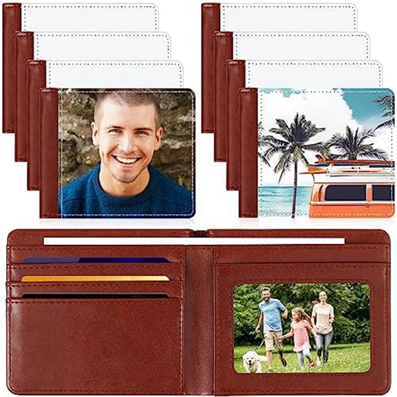 Portefeuille blanc à sublimation par transfert de chaleur, porte-cartes bancaires, portefeuille compact, Noël, fête des pères, bureau