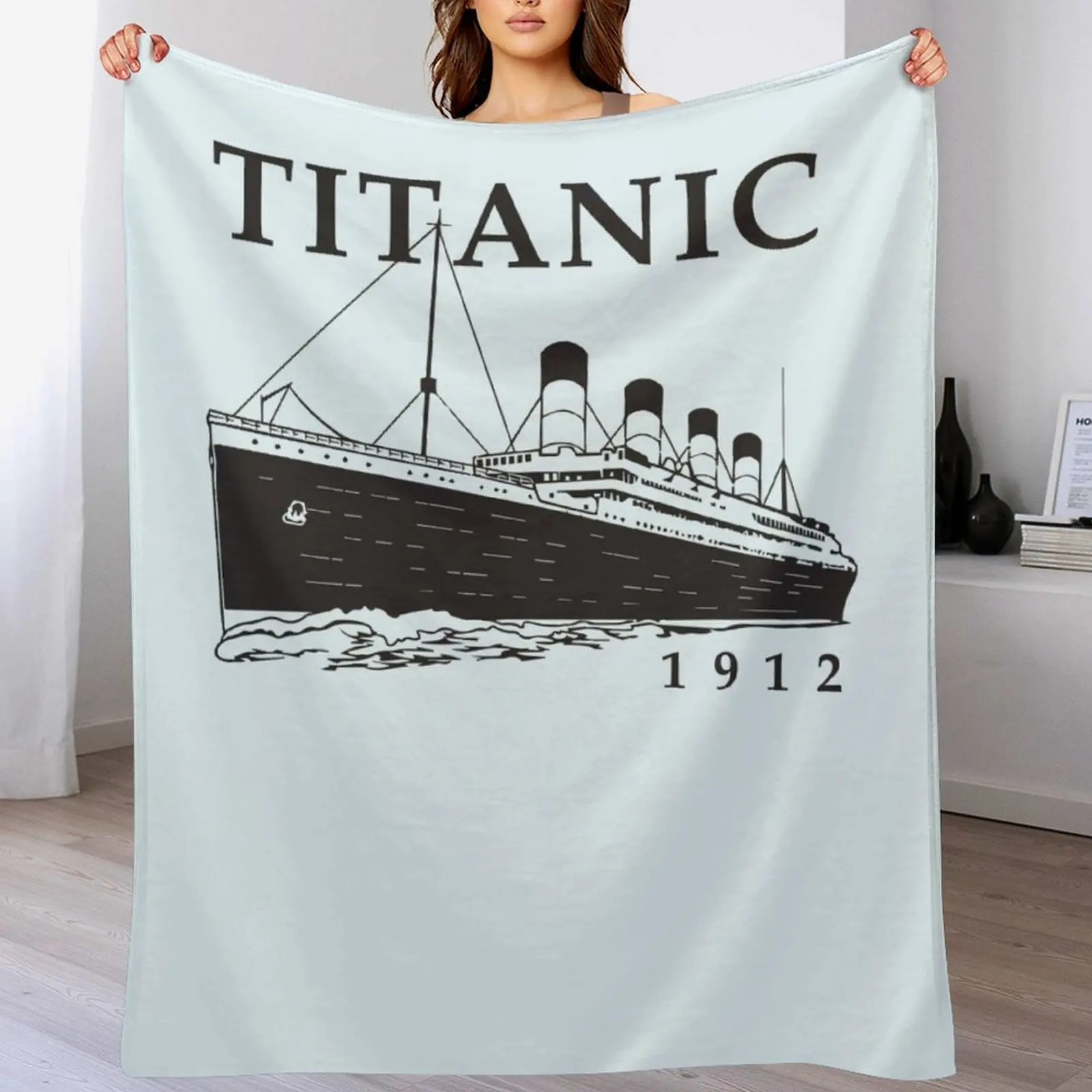 New Titanic Queen of the Ocean Vintage Cruise Sinking Ship Atlantic Voyage Throw Blanket Thins Flannels Vintage Blankets