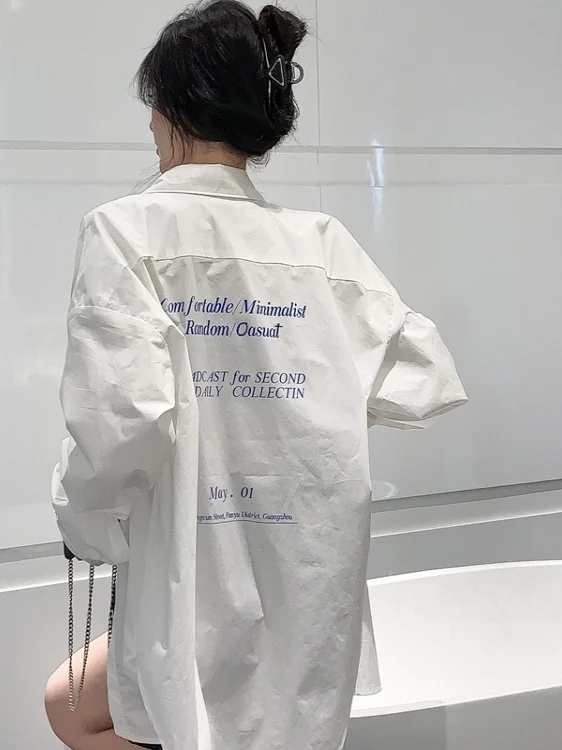 

Белый повседневный женский свободный крой с принтом Ba, универсальный комбинезон для поездок на работу, корейская версия, полиэстер