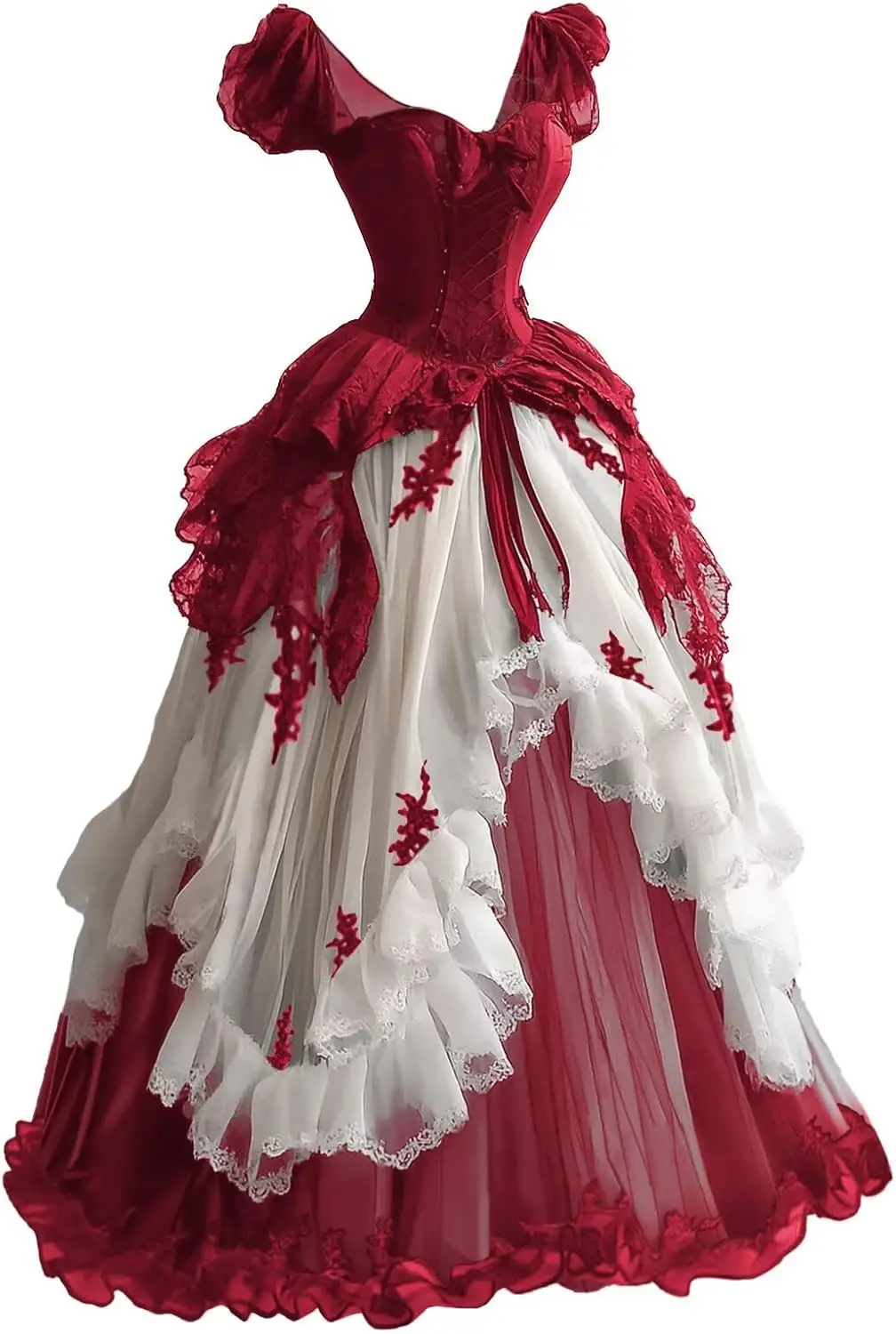 فساتين الزفاف الفيكتورية القوطية للعروس الحبيب مشد Ruched تنورة الجنية أثواب الزفاف ل Quinceanera