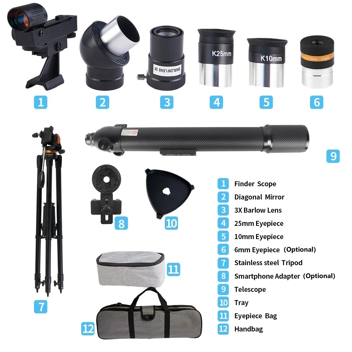 70070-c 70mm Aperture 700mm Focal Length Birds Watching Portable High Power High Definition Astronomical Telescope