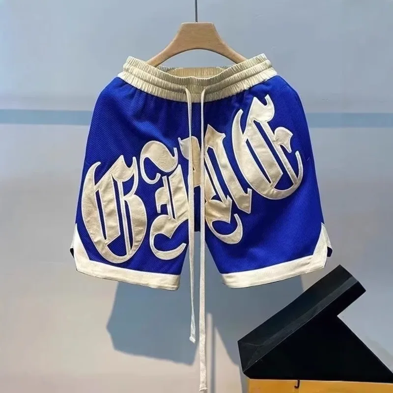 夏のバスケットボールショーツアメリカンストリートスポーツパンツカジュアル紳士服高品質刺繍入りショーツアウトドアファッション2024