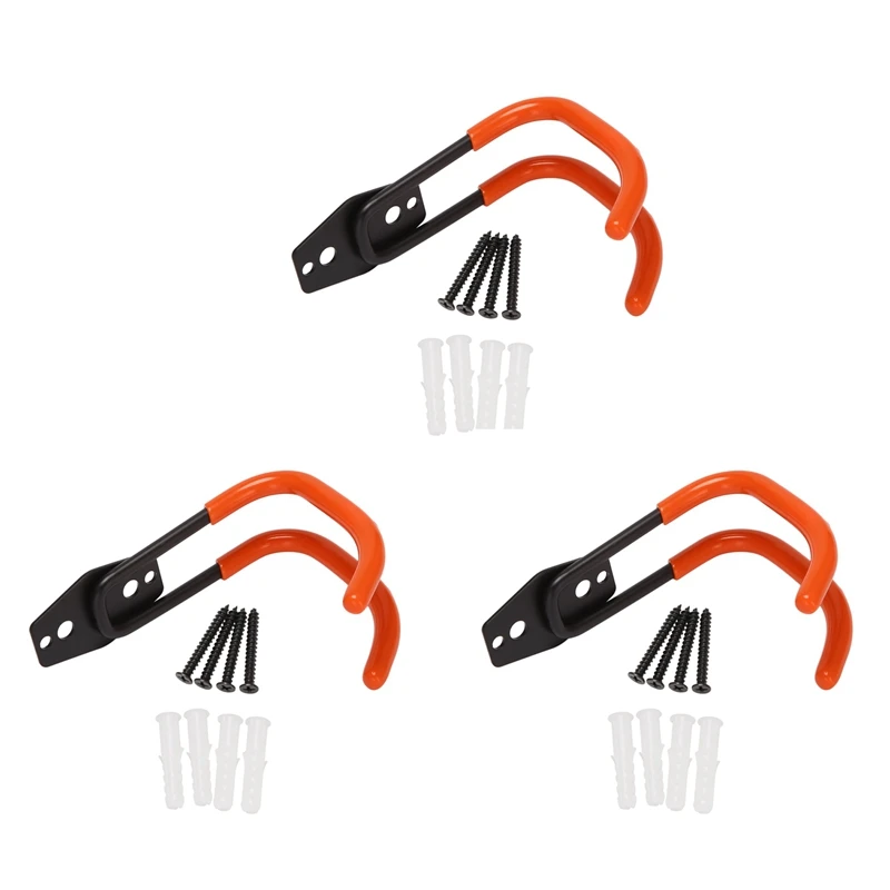 

3X For EV Charger Wall J-Hook Compatible With Electric Vehicle (EV) Charging Cable (Black)