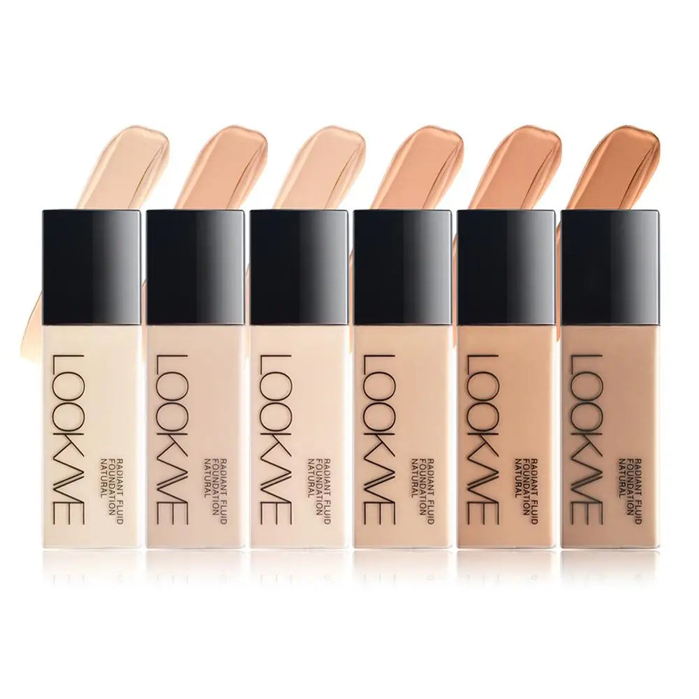 LOOKAVE Liquid Foundation Long Lasting Full Coverage Natural Matte Liquid Foundation Moisturizing Concealer CC Cream Base Makeup