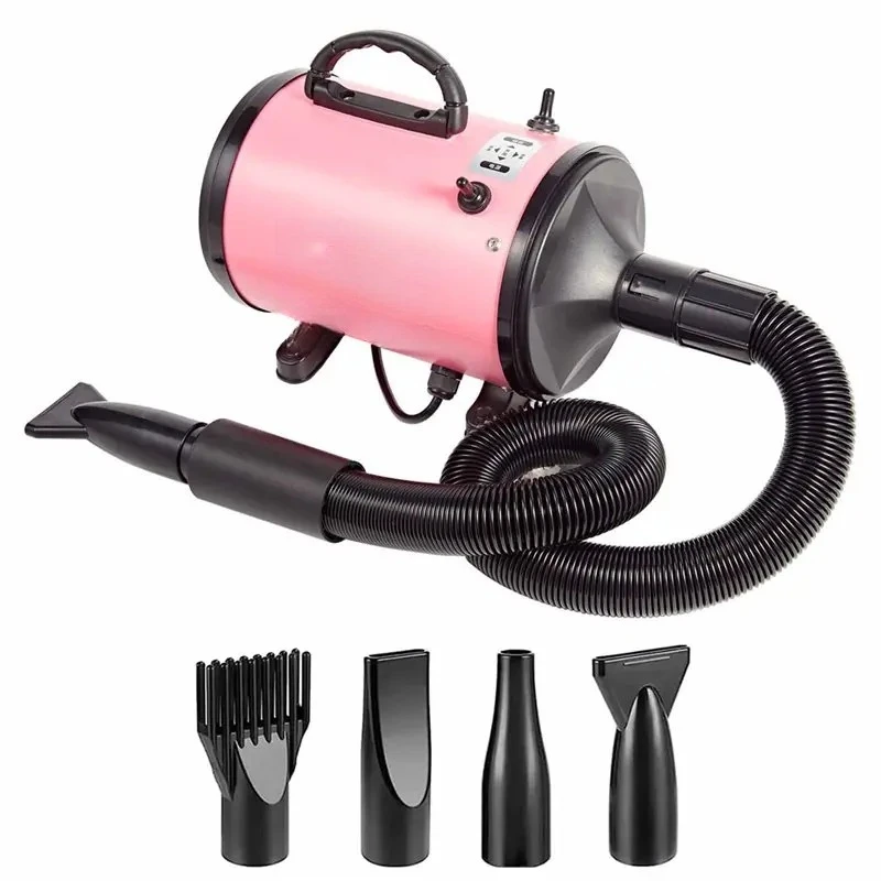 

NEW-Pet Hair Dryer Adjustable Speed,4 Nozzles & Hose for Dog Grooming, Car Blower, High Power Deshedding Force Dryer