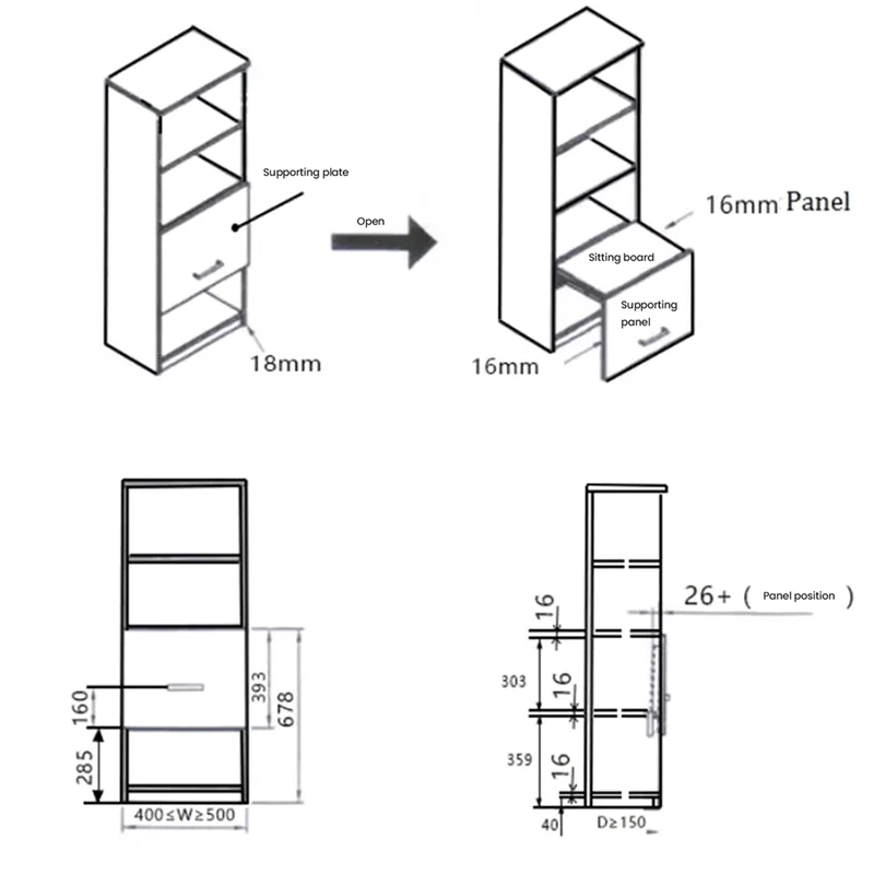 ABDJ-1 คู่ (2 ชิ้น)/ล็อต บานพับพับเก็บได้สำหรับเก้าอี้/ตู้เสื้อผ้า/ตู้เก็บของ
