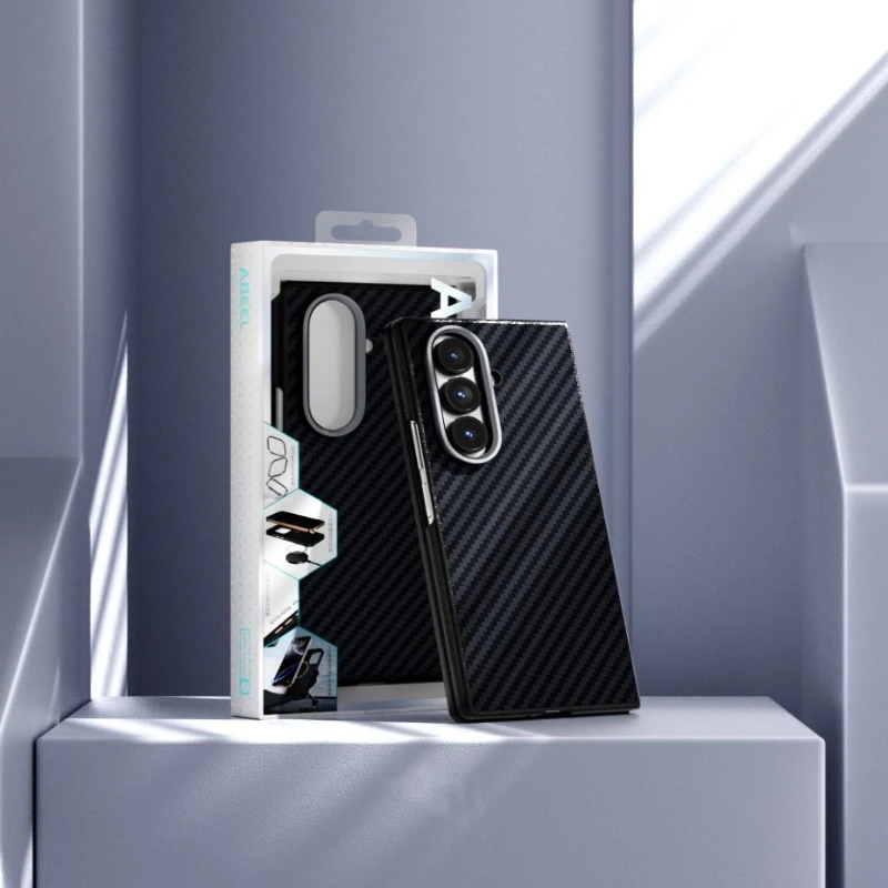 كيفلر Magsafe حافظة هاتف مغناطيسية لهاتف سامسونج جالاكسي Z Fold7 Z Fold6 Z Fold5 شحن لاسلكي من ألياف الكربون 6D حافظة هاتف الإغاثة