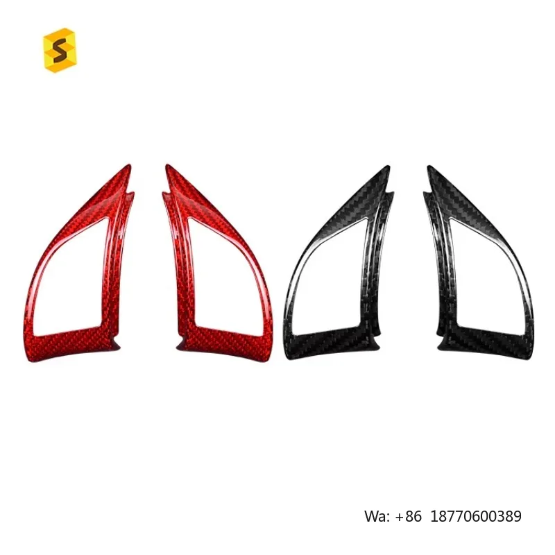 

ES Carbon Fiber Interior Accessories Special Design Steering Wheel Button Bezel for Fiat 500 Models