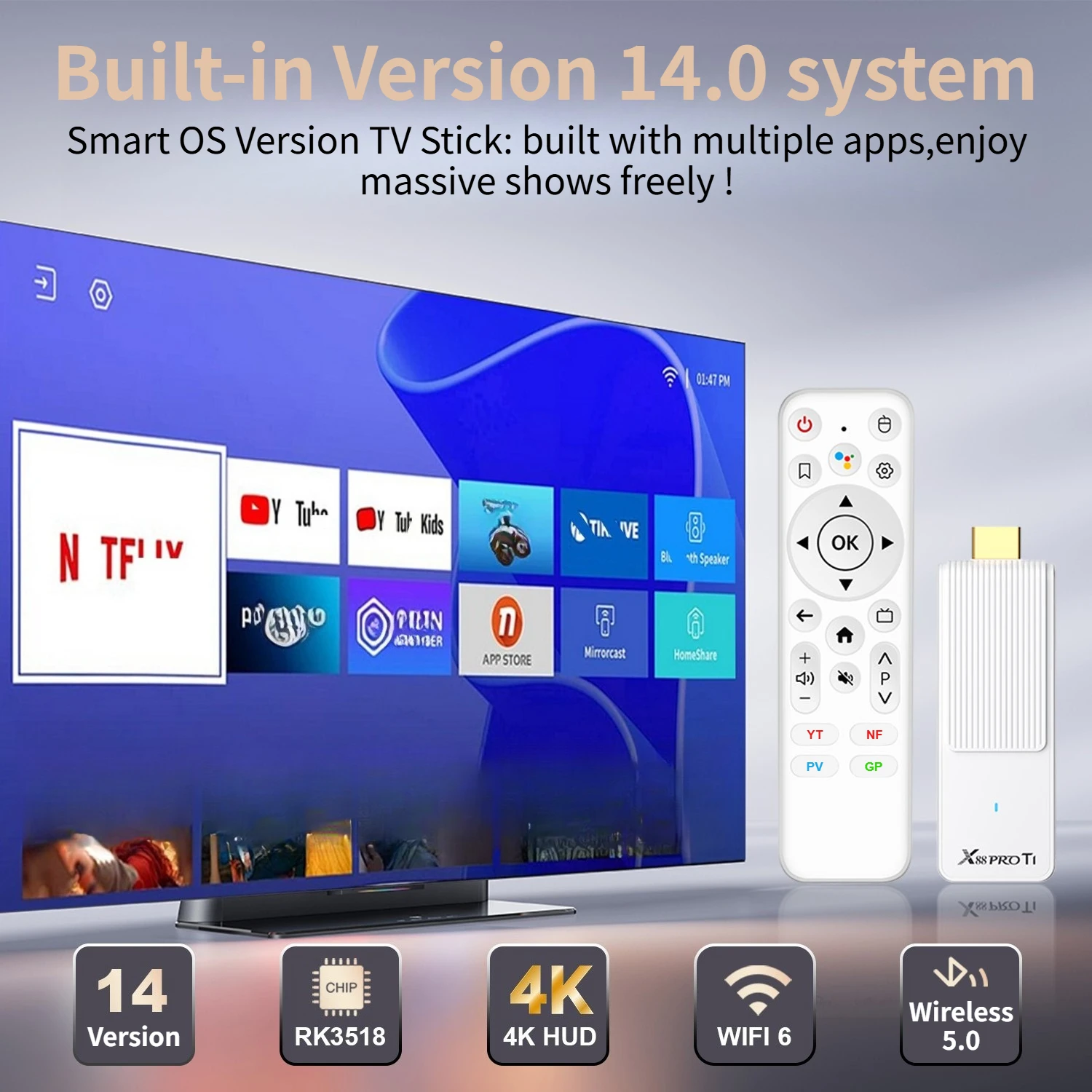X88 T1 TV Stick Android 14 Roc - Home Cinema Quad reseña y precio