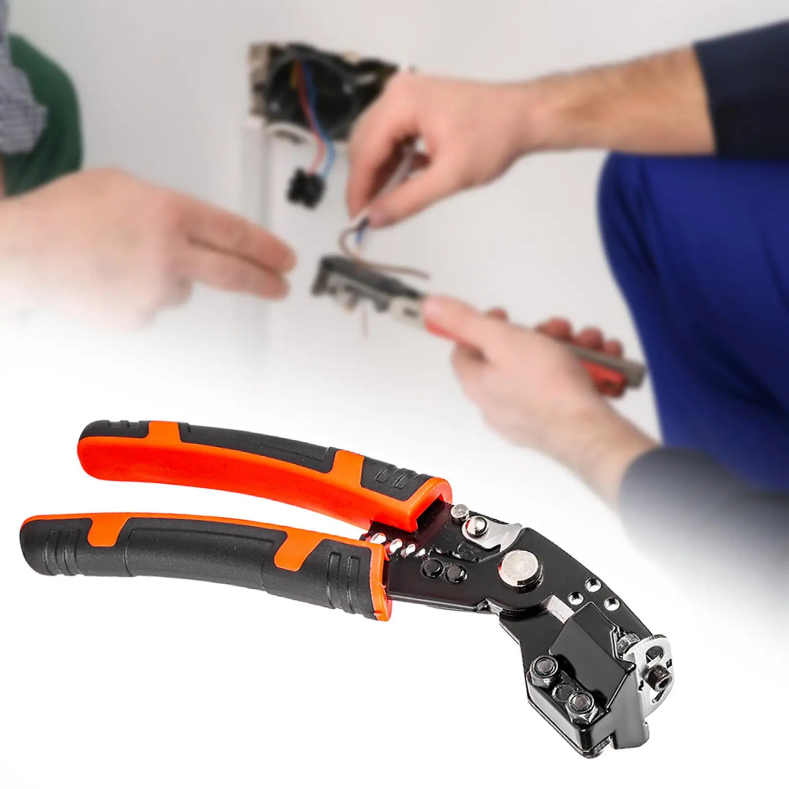 Wire Stripper Multifunctional with Lock Crimper Tool Nonslip Reusable Wire Cutter for Wrench Crimping Cutting Splitting Pressing