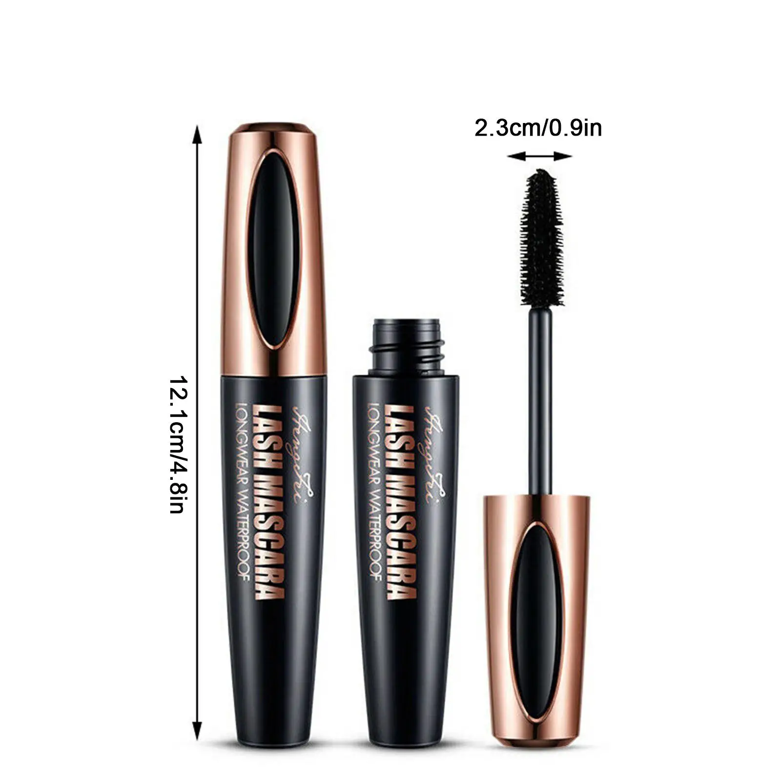 Mascara per arricciare le ciglia in fibra di seta 4D da 1 pezzo Mascara impermeabile per l'estensione delle ciglia Ciglia spesse nere Trucco cosmetico