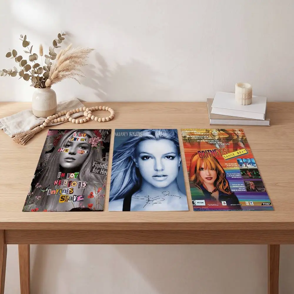Singer Britney Spears Poster Self-adhesive Art Waterproof Paper Sticker Coffee House Bar Room Wall Decor