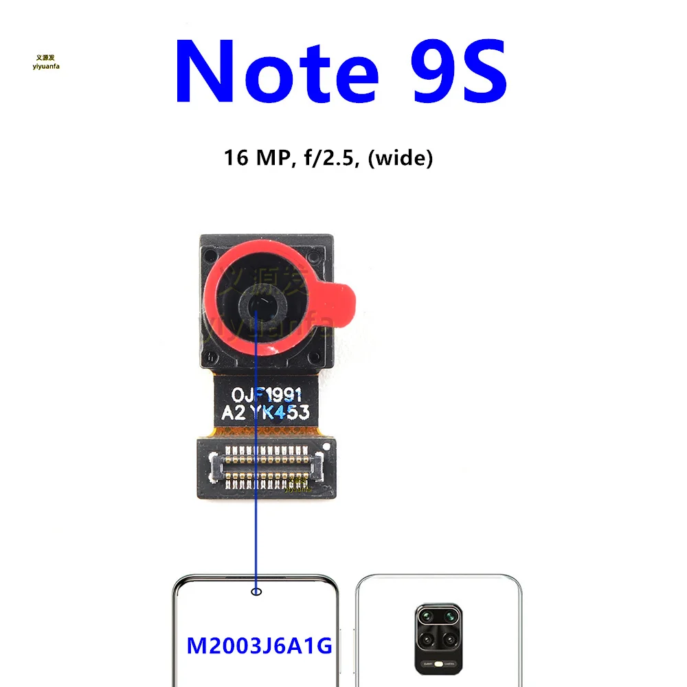 كاميرا خلفية أمامية وخلفية لهاتف Xiaomi Redmi Note 9s Note9 S قطع غيار وحدة كاميرا سيلفي أمامية رئيسية #3