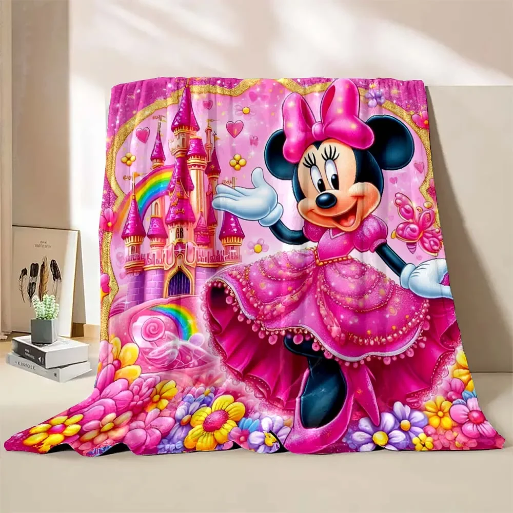 

Mickey Minnie Mouse Cartoon Flannel Blanket Lovers Throw Office Thick Blanket Warm Home Sofa Bed Decor Kids Boy Girl Gift