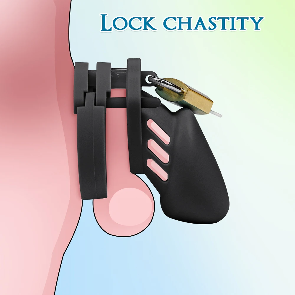 سيليكون العفة قفص الذكور قفل الديك مع حلقات القضيب الجنس لعب ل سيسي الرجال Femboy نقالة BDSM مثلي الجنس المثيرة جهاز الإحليل
