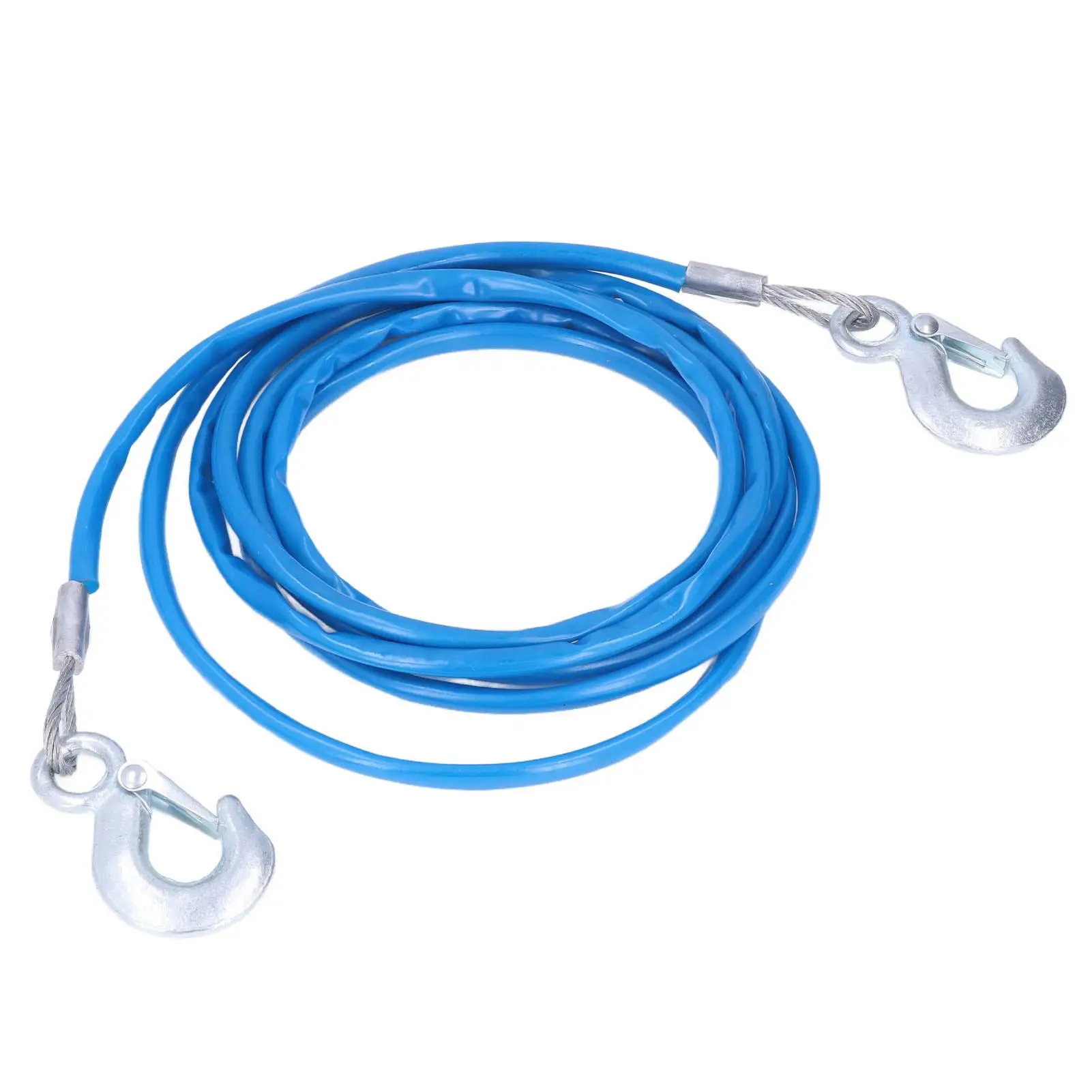 Cable de acero de seguridad de 4m/13,12 pies de largo, Cable de remolque de carga de 3 toneladas, gancho de cuerda de remolque de maletero para automóviles, SUV, Mini camiones