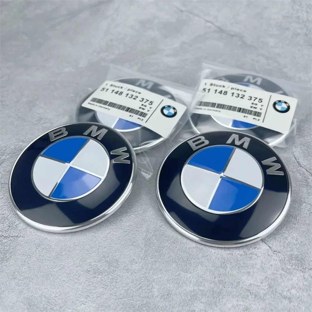 Emblema de capó delantero para BMW Race Track, insignia trasera, logotipo blanco y negro, 82mm, 74mm