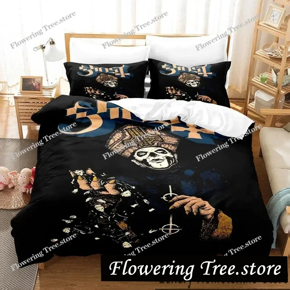 

3D Print Ghost Rock Band Swedish Bedding Set Duvet Cover Bed Set Quilt Cover Pillowcase Comforter king Queen Size Boys Adult