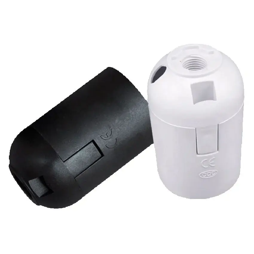 1pcs Black White 4A Cassette E27 Lamp Holder Energy Saving Chandelier Led Bulb Head Socket Fitting Vintage Light Base 250V E26