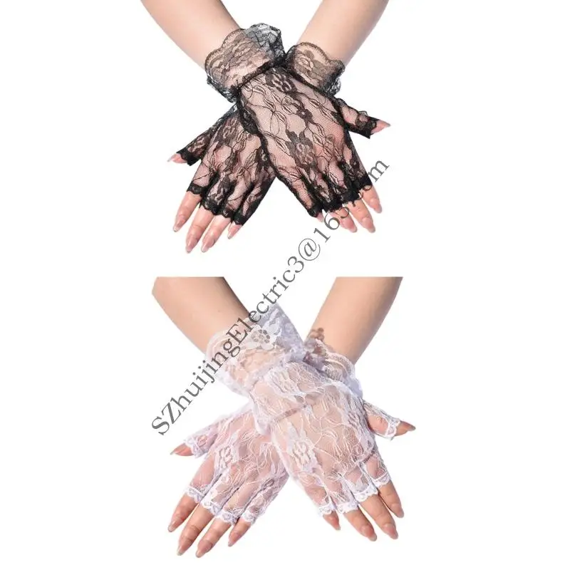 .D0lc renda meia luvas noite