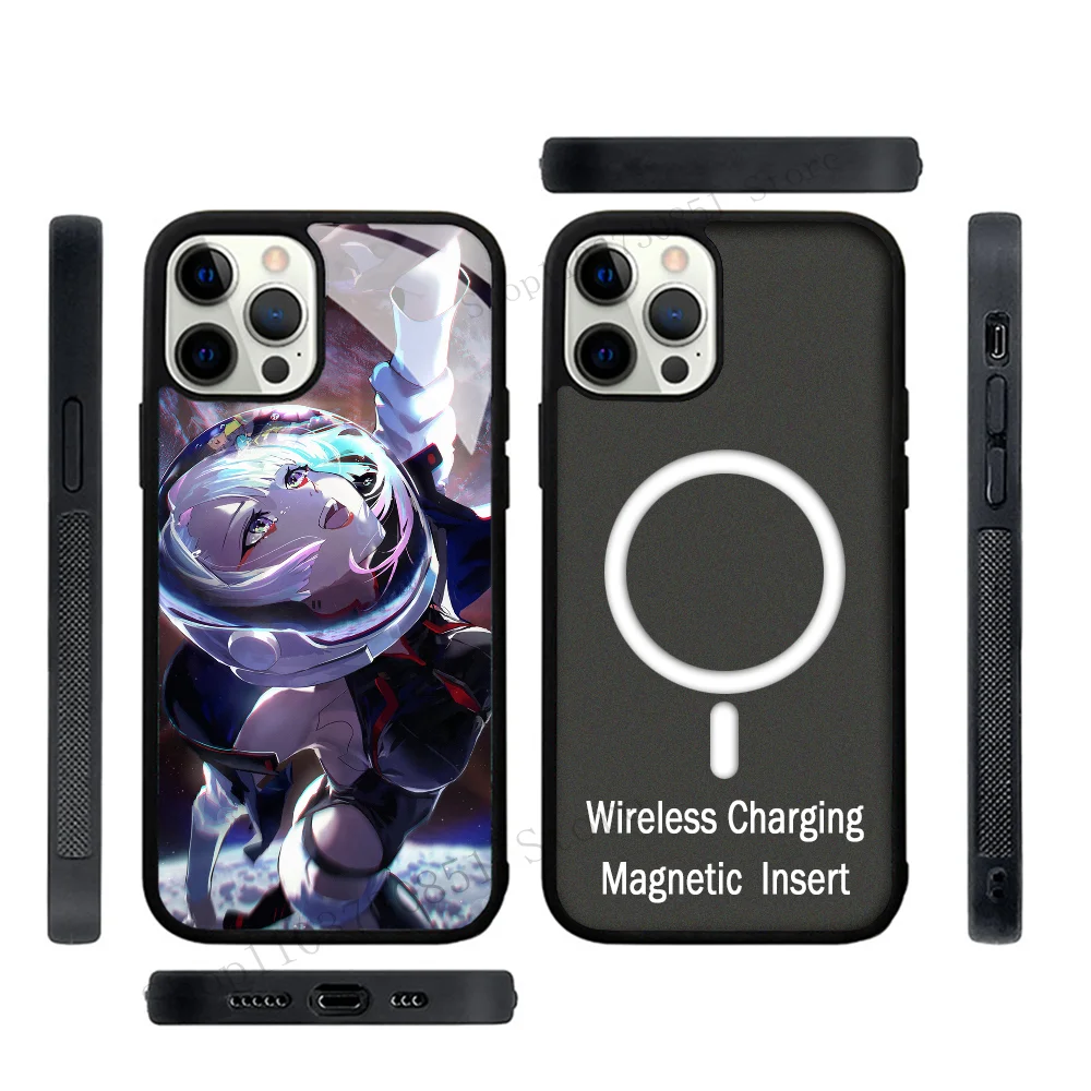 Cyberpunk Edgerunners Anime Phone Case Strong Magnetic For IPhone 15 14 13 Pro Max 11 12 Mini Alex Mirror For Magsafe