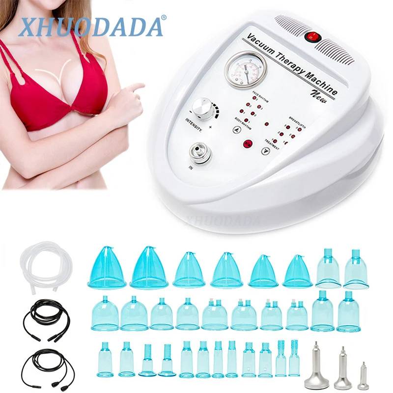 Hot Vacuum Breast Massager Therapy Machine Breast Enlargement Enhancer Massager Cup Body Firming Lifting Shaping Beauty Device