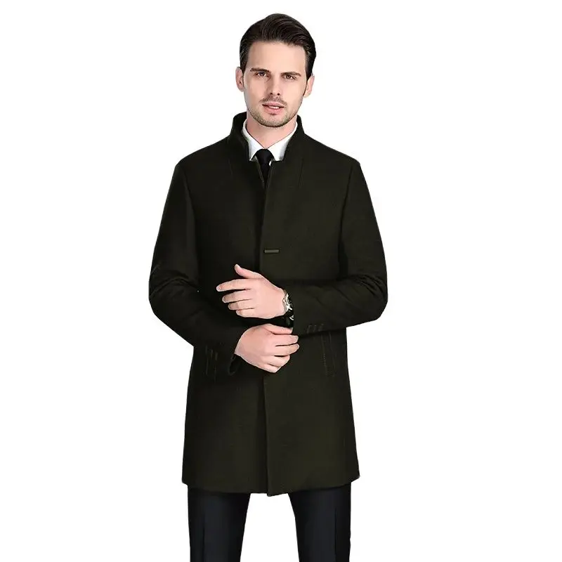 

BATMO 2023 Men's Wool Coat Business Casual Classic Style Slim Fit Woolen jackets Male trench coat,overcoat B07