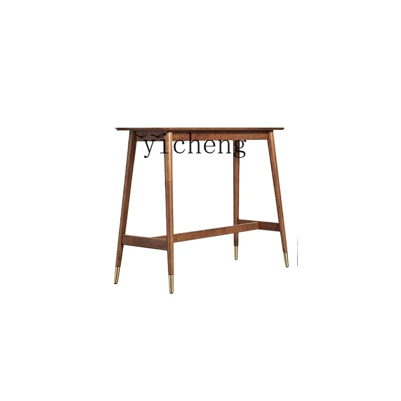 

Tqh Solid Wood Bar Counter Home Living Room Dining Room Partition High Bar Table Simple Bar Chair Balcony Long Table