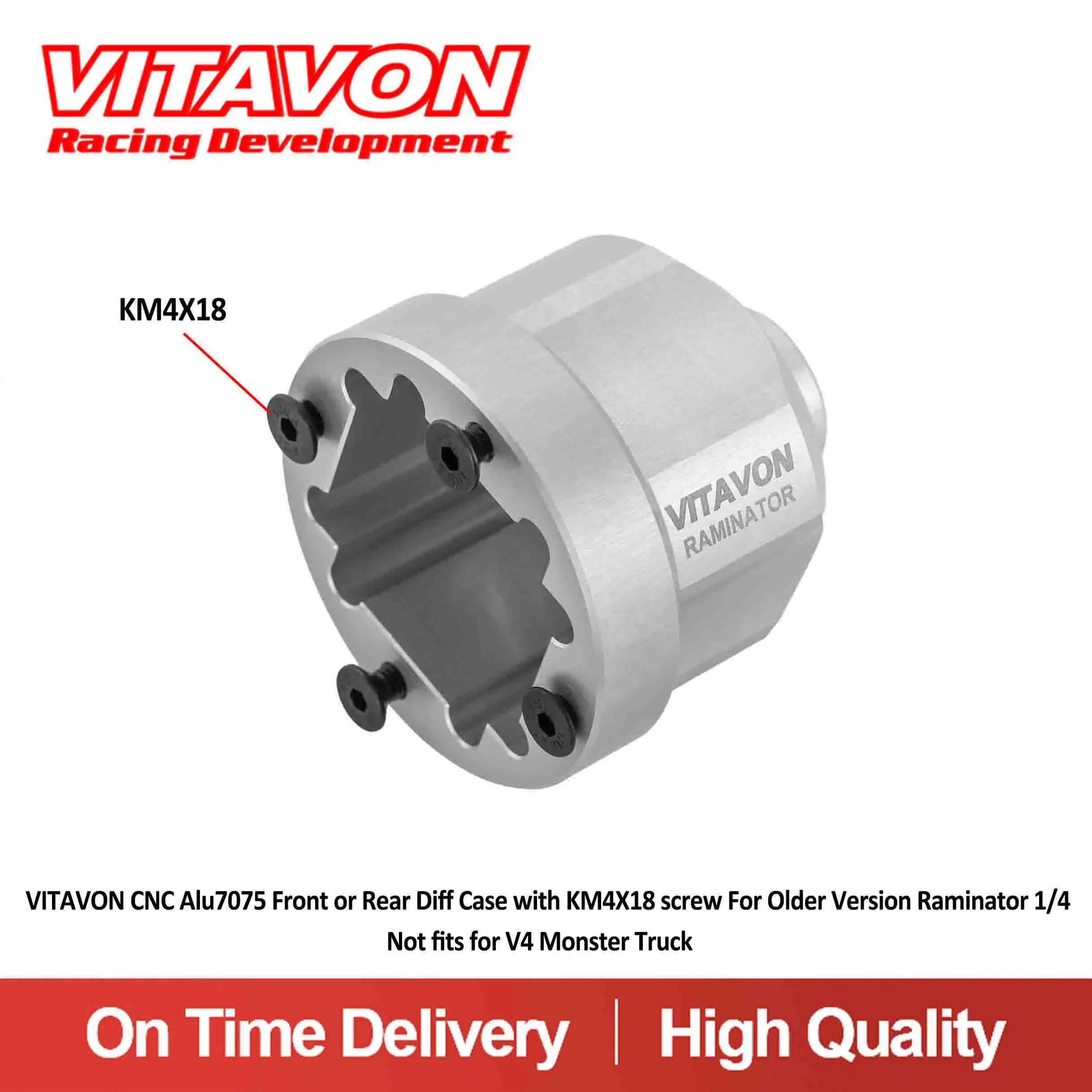 

VITAVON CNC Alu7075 Front or Rear Diff Case For PrimalRC older version Raminator 1/4,Not fits for V4 Monster Truck