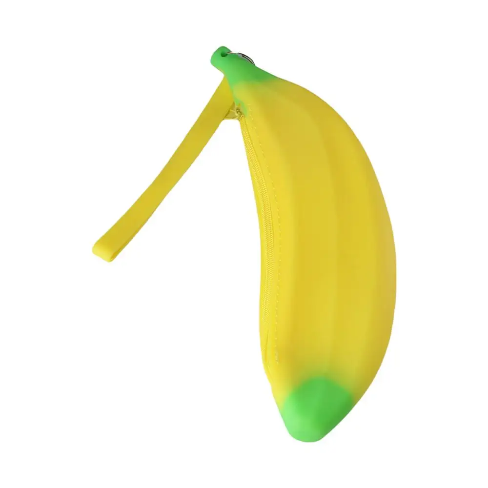 

Organizer Cute Portable Wallet Kawaii Silicone Banana Pouch Pencil Case Purse Bag