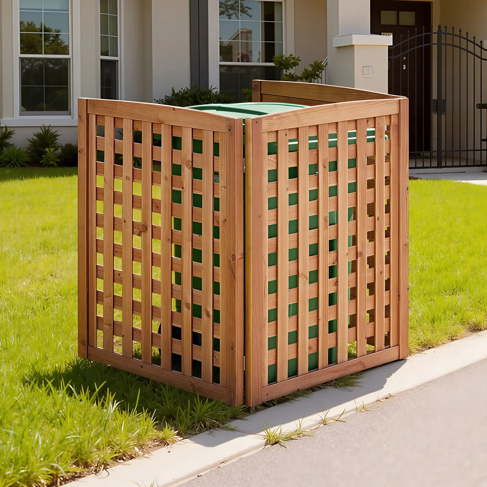 

Деревянный экран-забор для кондиционера 32x38 дюймов, 3-панельный, для мусорного бака, для обеспечения конфиденциальности