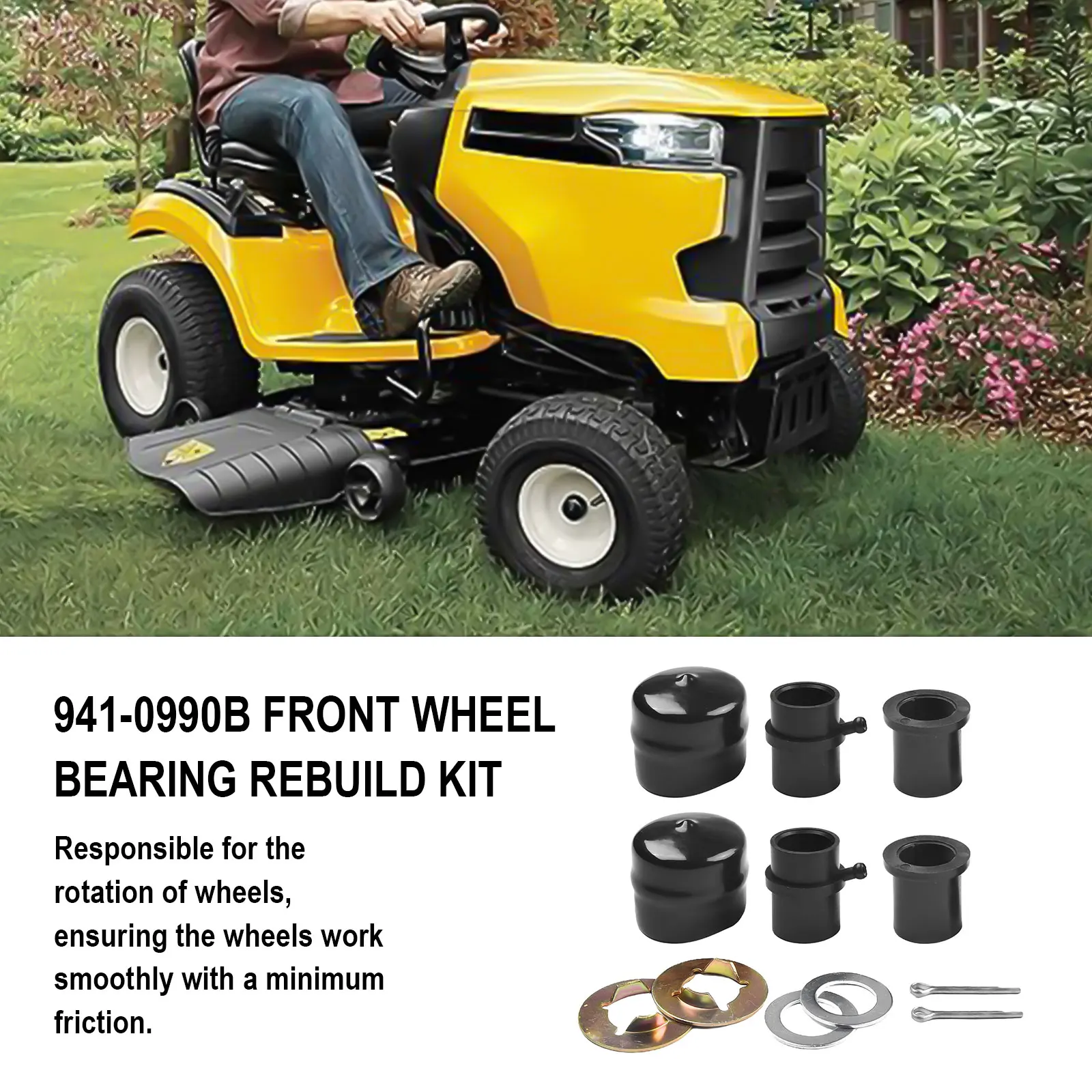 Front Wheel Bearing Kit Compatible with For Cadet Replace Part 7410990B Smooth and Efficient Rotation  Front Wheel