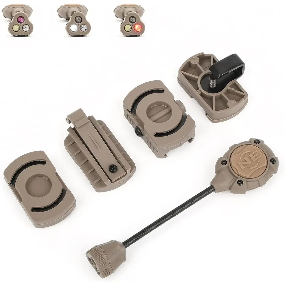 

Тактический фонарь для шлема с белым, красным и ИК-светодиодами, крепление для военных шлемов или шлемов MICH, система Molle