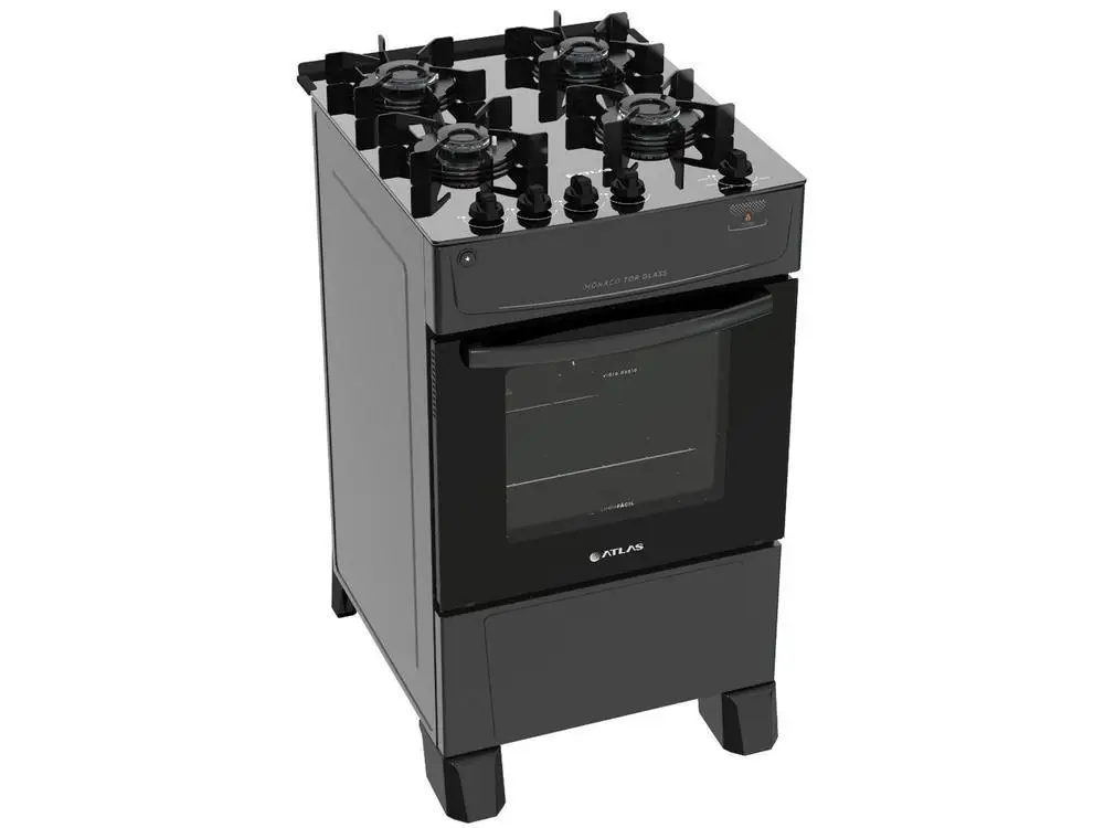 سطح طاولة من الزجاج الأسود ، موناكو ، 4 موقد